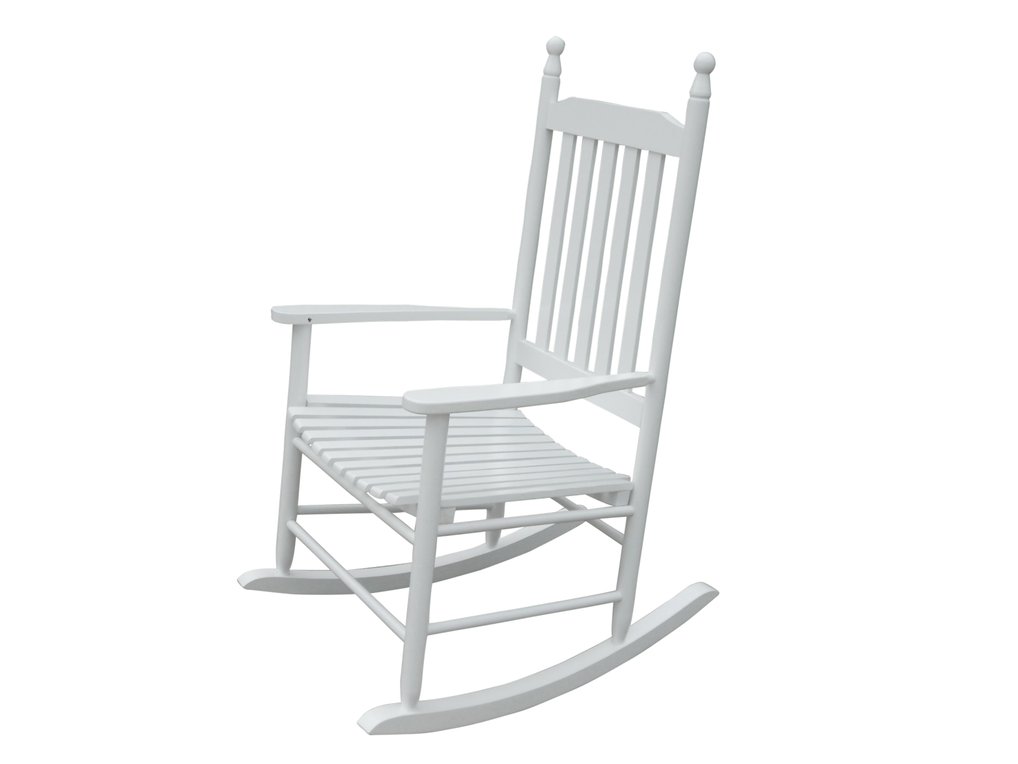 Schaukelstuhl Stuhl Holzstuhl massiv weiß Holz Landhaus Schwingsessel