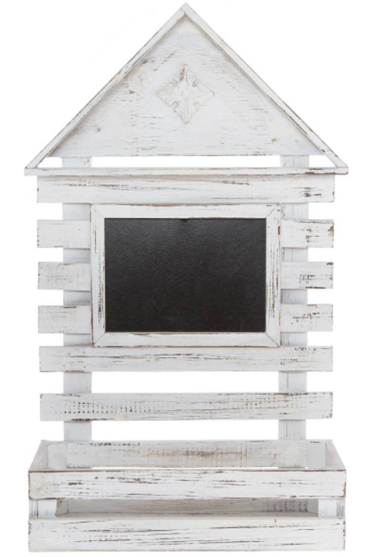 Wandregal Wandhängeschrank Notiztafel Kreide weiß Holz Landhaus