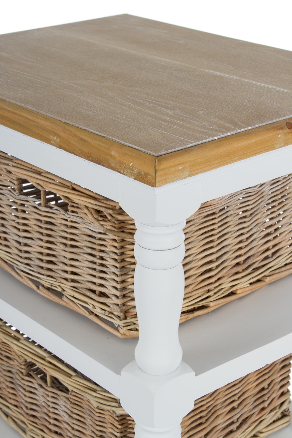 Regal Ablage Holz weiß braun Landhaus Körben antik Holzregal schlicht