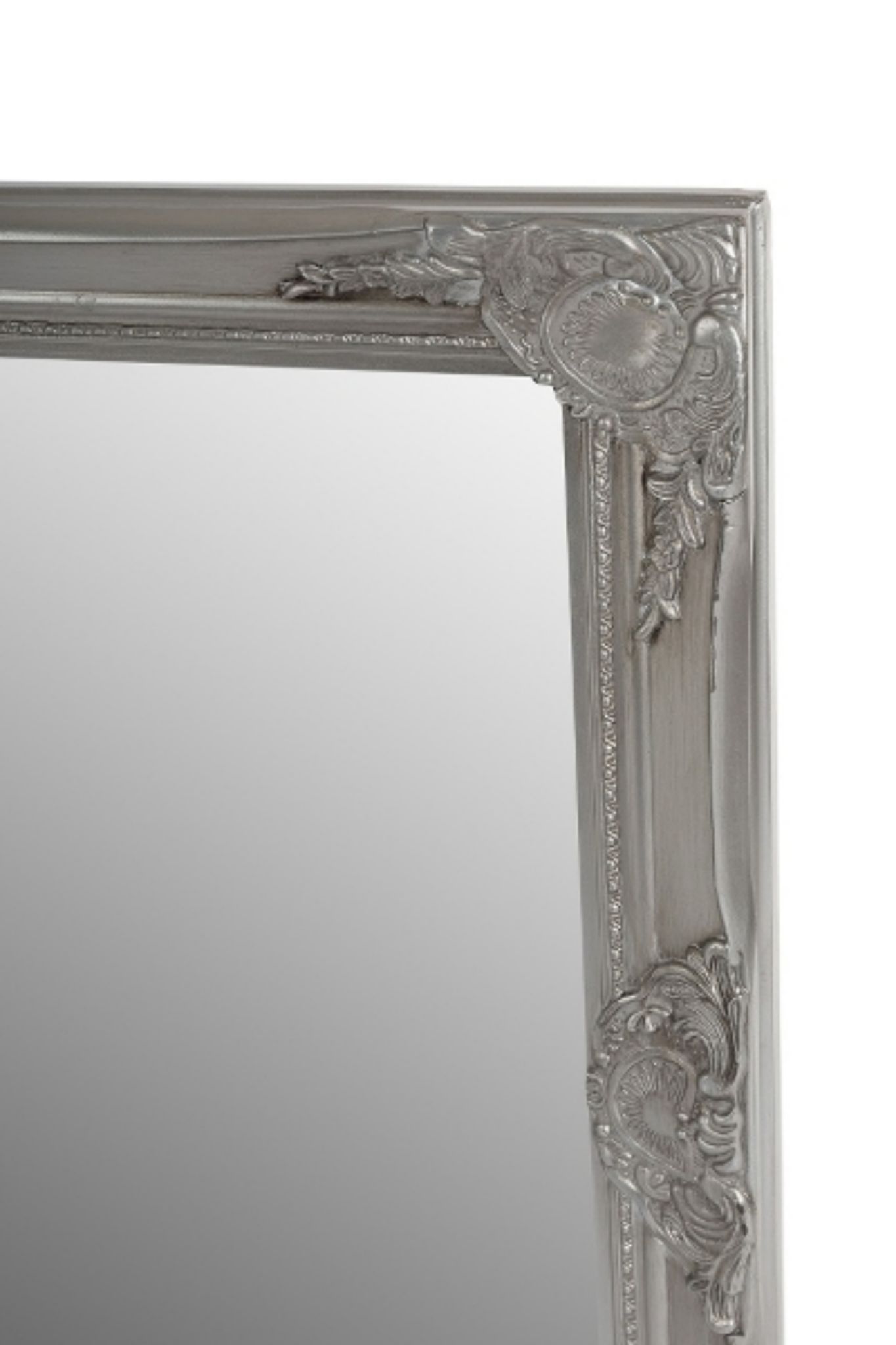 Spiegel groß 187 x 62 cm SILBER barock Wandspiegel antik Landhaus Holz