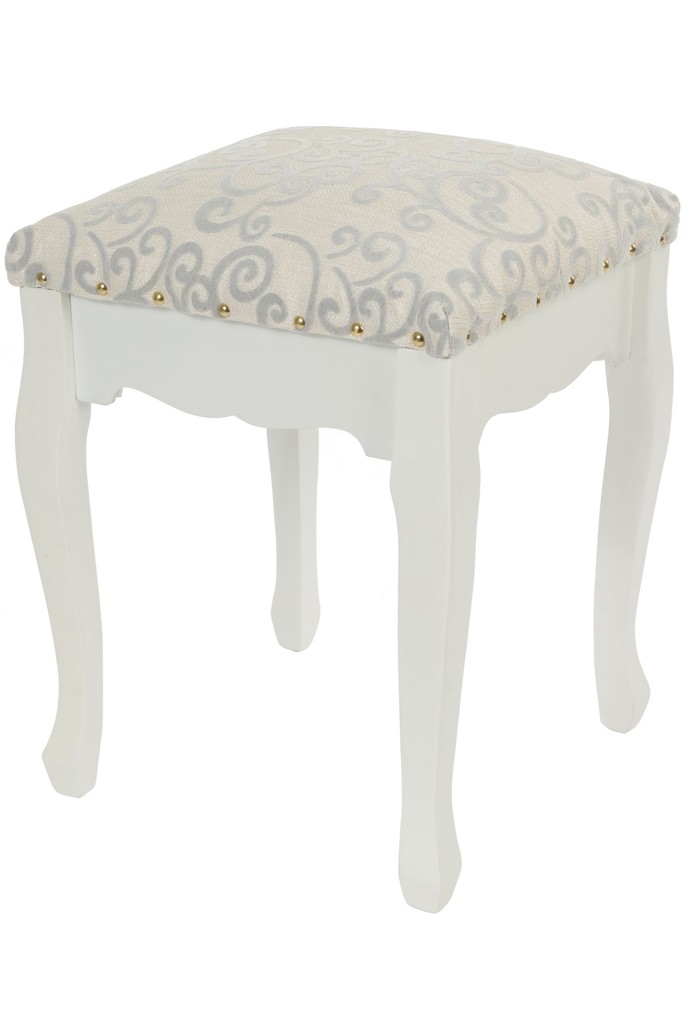 Hocker Paul weiß aus Holz für Schminktisch | elbmöbel